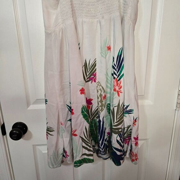 Old Navy Tropical White + Multi-Color A-line Spaghetti Strap Cami Dress - Picture 4 of 7